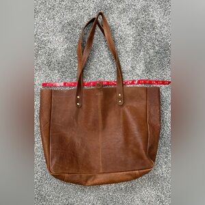 Elegant Brown Leather Tote Bag